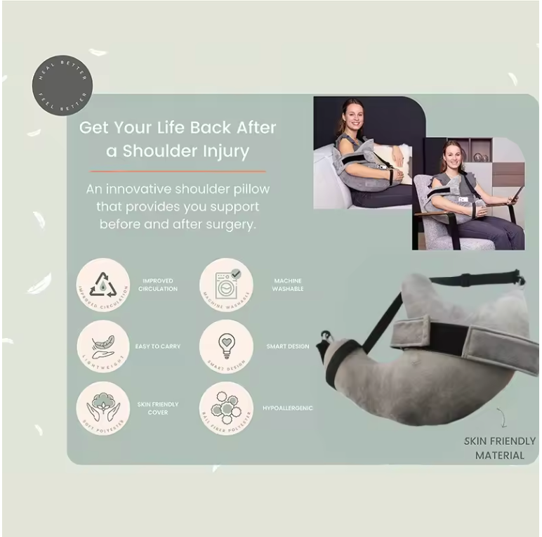 Adjustable Shoulder Support Pillow — Side Sleeper Recovery Pillow for Shoulder Pain Relief