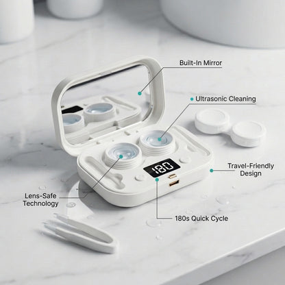 TruClean™ 2 in 1 Ultrasonic Contact Cleaner & Travel Kit